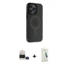 MARSİLYAN™- iPhone 14 Pro Max Kılıf Yankı Işık Prime - Şeffaf Pasifik Cam Ekran Koruyucu + Bilvis Titan Kamera Lens - SH