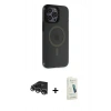 MARSİLYAN™- iPhone 14 Pro Max Kılıf Yankı Işık Prime - Şeffaf Pasifik Cam Ekran Koruyucu + Raze Metal Kamera Lens - GS