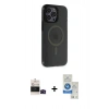 MARSİLYAN™- iPhone 14 Pro Max Kılıf Yankı Işık Prime - Şeffaf Royal Nano Ekran Koruyucu + Bilvis Titan Kamera Lens - SH
