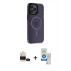 MARSİLYAN™- iPhone 14 Pro Max Kılıf Yankı Işık Prime - Şeffaf Royal Nano Ekran Koruyucu + Bilvis Titan Kamera Lens - SH