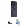 MARSİLYAN™- iPhone 14 Pro Max Kılıf Yankı Işık Prime - Şeffaf Royal Nano Ekran Koruyucu + Bilvis Titan Kamera Lens - GD