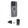 MARSİLYAN™- iPhone 14 Pro Max Kılıf Yankı Işık Prime - Siyah 360 Mat Full Body Arka Koruyucu + Raze Metal Kamera Lens - GD