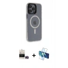MARSİLYAN™- iPhone 14 Pro Max Kılıf Yankı Işık Prime - Siyah 3D Antistatik Cam Ekran Koruyucu + Bilvis Titan Kamera Lens - GD