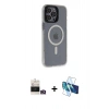 MARSİLYAN™- iPhone 14 Pro Max Kılıf Yankı Işık Prime - Siyah 3D Antistatik Cam Ekran Koruyucu + Bilvis Titan Kamera Lens - GD