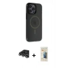 MARSİLYAN™- iPhone 14 Pro Max Kılıf Yankı Işık Prime - Siyah 6D Mat Seramik Hayalet Nano Ekran Koruyucu + Raze Metal Kamera Lens - GS