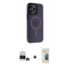 MARSİLYAN™- iPhone 14 Pro Max Kılıf Yankı Işık Prime - Siyah 6D Mat Seramik Hayalet Nano Ekran Koruyucu + Bilvis Titan Kamera Lens - GS