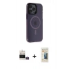 MARSİLYAN™- iPhone 14 Pro Max Kılıf Yankı Işık Prime - Siyah 6D Mat Seramik Hayalet Nano Ekran Koruyucu + Bilvis Titan Kamera Lens - GD