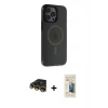 MARSİLYAN™- iPhone 14 Pro Max Kılıf Yankı Işık Prime - Siyah 6D Mat Seramik Hayalet Nano Ekran Koruyucu + Raze Metal Kamera Lens - GD