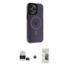 MARSİLYAN™- iPhone 14 Pro Max Kılıf Yankı Işık Prime - Siyah 6D Mat Seramik Hayalet Nano Ekran Koruyucu + Bilvis Titan Kamera Lens - SH