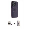 MARSİLYAN™- iPhone 14 Pro Max Kılıf Yankı Işık Prime - Siyah Bilvis 3D Mat Cam Ekran Koruyucu + Bilvis Titan Kamera Lens - GD