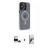 MARSİLYAN™- iPhone 14 Pro Max Kılıf Yankı Işık Prime - Siyah Bilvis 3D Mat Cam Ekran Koruyucu + Bilvis Titan Kamera Lens - DNMR