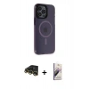 MARSİLYAN™- iPhone 14 Pro Max Kılıf Yankı Işık Prime - Siyah Bilvis 3D Mat Cam Ekran Koruyucu + Raze Metal Kamera Lens - GD