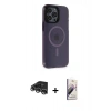 MARSİLYAN™- iPhone 14 Pro Max Kılıf Yankı Işık Prime - Siyah Bilvis 3D Mat Cam Ekran Koruyucu + Raze Metal Kamera Lens - GS