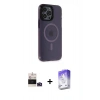 MARSİLYAN™- iPhone 14 Pro Max Kılıf Yankı Işık Prime - Siyah Bilvis 5in1 3D Magic Cam Ekran Koruyucu + Bilvis Titan Kamera Lens - DNMR