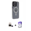 MARSİLYAN™- iPhone 14 Pro Max Kılıf Yankı Işık Prime - Siyah Bilvis 5in1 3D Magic Cam Ekran Koruyucu + Bilvis Titan Kamera Lens - SH