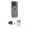 MARSİLYAN™- iPhone 14 Pro Max Kılıf Yankı Işık Prime - Siyah Bilvis 5in1 3D Magic Cam Ekran Koruyucu + Raze Metal Kamera Lens - GD
