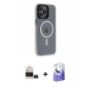 MARSİLYAN™- iPhone 14 Pro Max Kılıf Yankı Işık Prime - Siyah Bilvis 5in1 5D Magic Hayalet Cam Ekran Koruyucu + Bilvis Titan Kamera Lens - SH