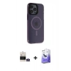 MARSİLYAN™- iPhone 14 Pro Max Kılıf Yankı Işık Prime - Siyah Bilvis 5in1 5D Magic Hayalet Cam Ekran Koruyucu + Bilvis Titan Kamera Lens - GS