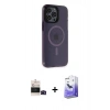 MARSİLYAN™- iPhone 14 Pro Max Kılıf Yankı Işık Prime - Siyah Bilvis 5in1 5D Magic Hayalet Cam Ekran Koruyucu + Bilvis Titan Kamera Lens - SH