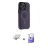 MARSİLYAN™- iPhone 14 Pro Max Kılıf Yankı Işık Prime - Siyah Bilvis 5in1 5D Magic Hayalet Cam Ekran Koruyucu + Band Metal Kamera Lens - GD