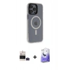 MARSİLYAN™- iPhone 14 Pro Max Kılıf Yankı Işık Prime - Siyah Bilvis 5in1 5D Magic Hayalet Cam Ekran Koruyucu + Bilvis Titan Kamera Lens - DNMR