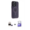 MARSİLYAN™- iPhone 14 Pro Max Kılıf Yankı Işık Prime - Siyah Bilvis 5in1 5D Magic Hayalet Cam Ekran Koruyucu + Bilvis Titan Kamera Lens - DNMR