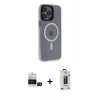 MARSİLYAN™- iPhone 14 Pro Max Kılıf Yankı Işık Prime - Siyah Bilvis Hayalet Cam Ekran Koruyucu + Bilvis Titan Kamera Lens - SH