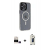 MARSİLYAN™- iPhone 14 Pro Max Kılıf Yankı Işık Prime - Siyah Bilvis Hayalet Cam Ekran Koruyucu + Bilvis Titan Kamera Lens - GS