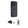MARSİLYAN™- iPhone 14 Pro Max Kılıf Yankı Işık Prime - Siyah Bilvis Hayalet Cam Ekran Koruyucu + Raze Metal Kamera Lens - GD