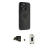 MARSİLYAN™- iPhone 14 Pro Max Kılıf Yankı Işık Prime - Siyah Bilvis Hayalet Cam Ekran Koruyucu + Raze Metal Kamera Lens - GD