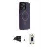 MARSİLYAN™- iPhone 14 Pro Max Kılıf Yankı Işık Prime - Siyah Bilvis Hayalet Cam Ekran Koruyucu + Raze Metal Kamera Lens - GS