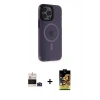 MARSİLYAN™- iPhone 14 Pro Max Kılıf Yankı Işık Prime - Siyah Buffer Cam Ekran Koruyucu + Bilvis Titan Kamera Lens - DNMR