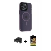MARSİLYAN™- iPhone 14 Pro Max Kılıf Yankı Işık Prime - Siyah Buffer Cam Ekran Koruyucu + Raze Metal Kamera Lens - GS