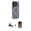 MARSİLYAN™- iPhone 14 Pro Max Kılıf Yankı Işık Prime - Siyah Buffer Hayalet Cam Ekran Koruyucu + Bilvis Titan Kamera Lens - SH