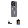 MARSİLYAN™- iPhone 14 Pro Max Kılıf Yankı Işık Prime - Siyah Buffer Hayalet Cam Ekran Koruyucu + Bilvis Titan Kamera Lens - GS