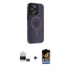 MARSİLYAN™- iPhone 14 Pro Max Kılıf Yankı Işık Prime - Siyah Buffer Hayalet Cam Ekran Koruyucu + Bilvis Titan Kamera Lens - GS