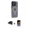 MARSİLYAN™- iPhone 14 Pro Max Kılıf Yankı Işık Prime - Siyah Buffer Hayalet Cam Ekran Koruyucu + Raze Metal Kamera Lens - GS