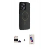 MARSİLYAN™- iPhone 14 Pro Max Kılıf Yankı Işık Prime - Siyah Joko 5D Cam + Bilvis Titan Kamera Lens - DNMR