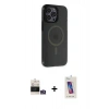 MARSİLYAN™- iPhone 14 Pro Max Kılıf Yankı Işık Prime - Siyah Joko 5D Cam + Bilvis Titan Kamera Lens - GS