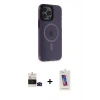 MARSİLYAN™- iPhone 14 Pro Max Kılıf Yankı Işık Prime - Siyah Joko 5D Cam + Bilvis Titan Kamera Lens - SH