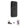 MARSİLYAN™- iPhone 14 Pro Max Kılıf Yankı Işık Prime - Siyah Joko 5D Cam + Bilvis Titan Kamera Lens - SH