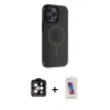 MARSİLYAN™- iPhone 14 Pro Max Kılıf Yankı Işık Prime - Siyah Joko 5D Cam + PVD Metal Kamera Lens - TU