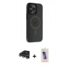 MARSİLYAN™- iPhone 14 Pro Max Kılıf Yankı Işık Prime - Siyah Joko 5D Cam + Raze Metal Kamera Lens - GS