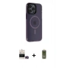 MARSİLYAN™- iPhone 14 Pro Max Kılıf Yankı Işık Prime - Siyah Joko Magic 5D Hayalet Cam + Bilvis Titan Kamera Lens - GD