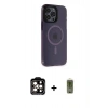 MARSİLYAN™- iPhone 14 Pro Max Kılıf Yankı Işık Prime - Siyah Joko Magic 5D Hayalet Cam + PVD Metal Kamera Lens - TU