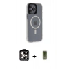 MARSİLYAN™- iPhone 14 Pro Max Kılıf Yankı Işık Prime - Siyah Joko Magic 5D Hayalet Cam + PVD Metal Kamera Lens - TU
