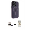 MARSİLYAN™- iPhone 14 Pro Max Kılıf Yankı Işık Prime - Siyah Mat Seramik Nano Ekran Koruyucu + Bilvis Titan Kamera Lens - DNMR