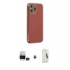 MARSİLYAN™- iPhone 14 Pro Max Kılıf Yankı Serisi - Şeffaf Pasifik Cam Ekran Koruyucu + Bilvis Titan Kamera Lens - DNMR