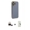 MARSİLYAN™- iPhone 14 Pro Max Kılıf Yankı Serisi - Şeffaf Pasifik Cam Ekran Koruyucu + Bilvis Titan Kamera Lens - SH