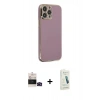 MARSİLYAN™- iPhone 14 Pro Max Kılıf Yankı Serisi - Şeffaf Pasifik Cam Ekran Koruyucu + Bilvis Titan Kamera Lens - SH